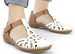 Rieker Sandale mit Klettverschluss CREME-COGNAC